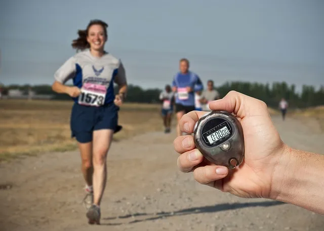 race, runner, running, time, chronometer, competition, marathon, woman, man,