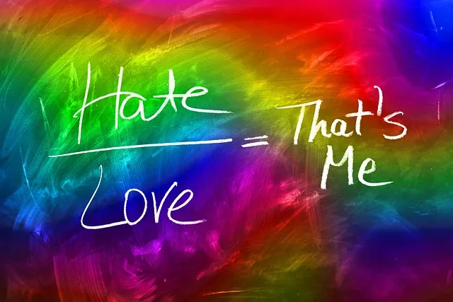 love, hatred, board, blackboard, writing, i, opposition, contrast, united,