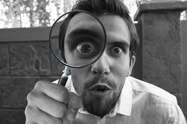magnifying, glass, detective, looking, lens, proof, lead, investigate,