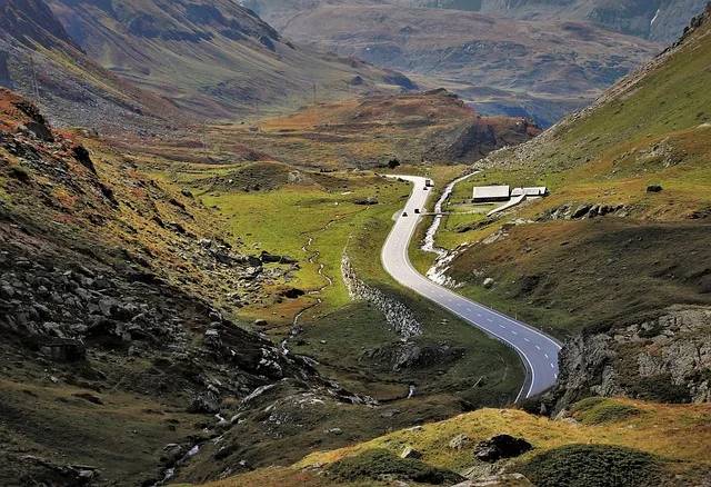 turn, mountains, rocks, highway, nature, alp, the height of the, julierpass,