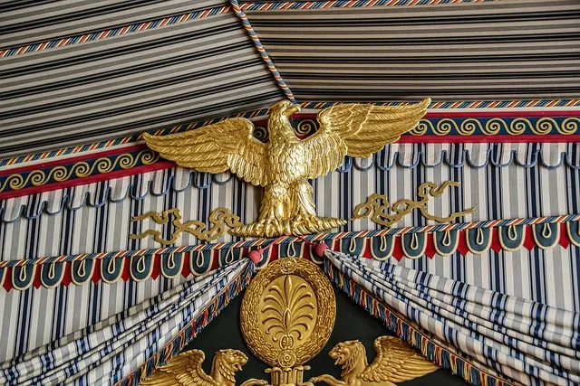 standard, napoleon, malmaison, decor, paris, wall decoration, gold,