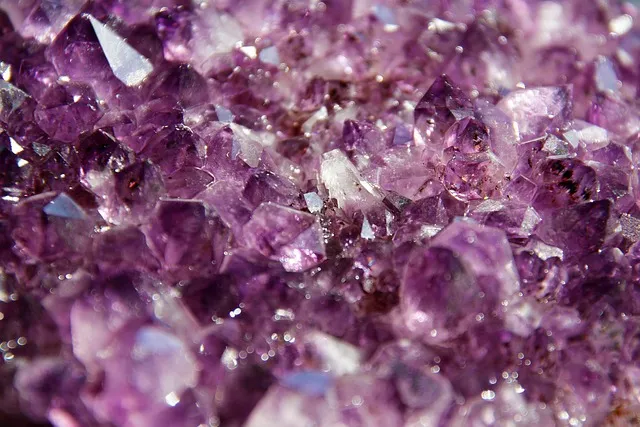 amethyst, crystal, gemstone, healing stone, violet, sparkling, sparkle,