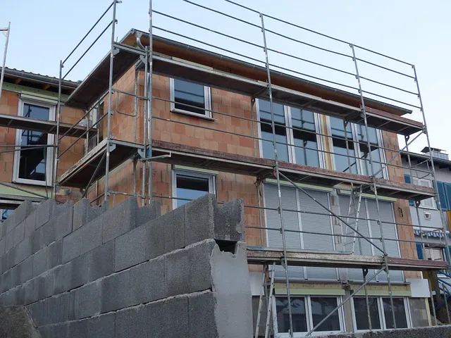 construction site, housebuilding, to build, framework, house, shell,
