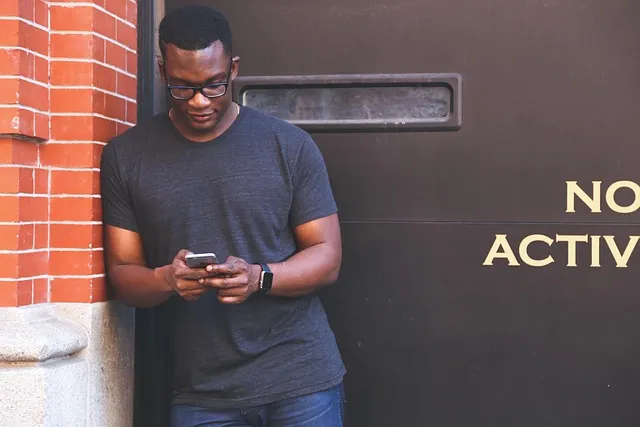 man, black man, mobile phone, person, smartphone, afro-american, african