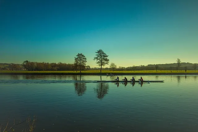 boating, rowing, a river, kayak, reflection, sport, topic, rowing, rowing,