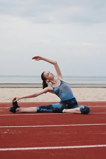 girl, stretching, warming up, run, young woman, sports, fitness, red,