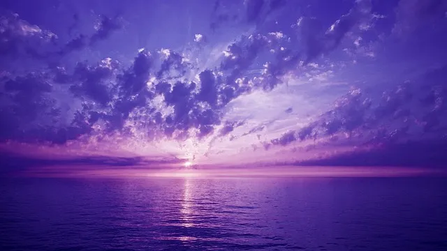 purple, sunset, darling, see, nature, clouds