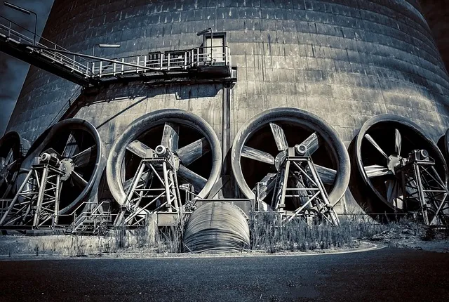 fan, cooling, propeller, power plant, cooling tower, cooler, industry,