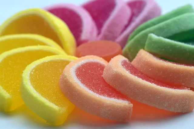 sugar, cute, jelly fruit, multicoloured, nibble, treat, candy, fruity,