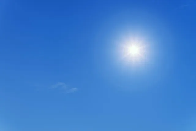 sun, sky, blue, nature, sunlight, sunbeam, sun rays, atmosphere, warm, hot,