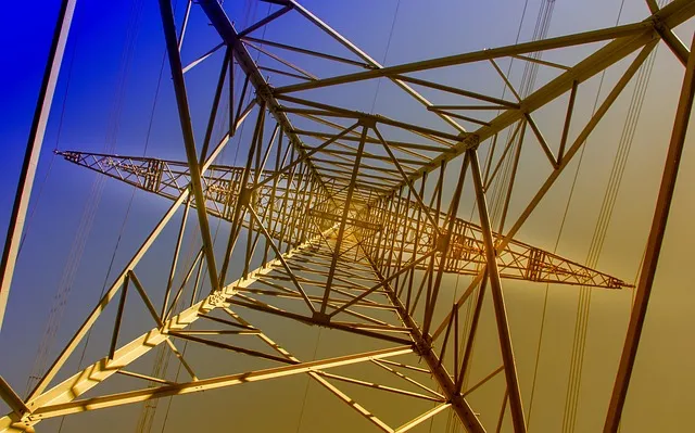 transmission tower, electric tower, electricity pylon, power line,
