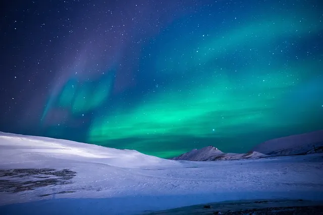 christmas background, aurora, northern lights, aurora borealis, snow,