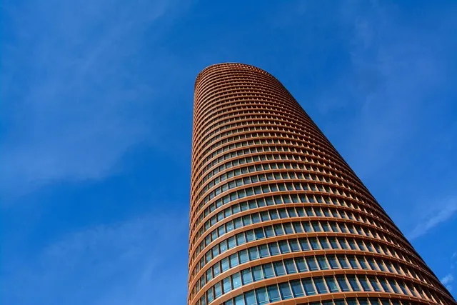 sevilla tower, building, architecture, tower, facade, office, office