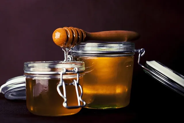 honey, jar, honey dipper, honey wand, honey spoon, container, glass jar,