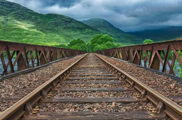 railway, rails, track, train, railway line, endless, railway tracks, rusted,