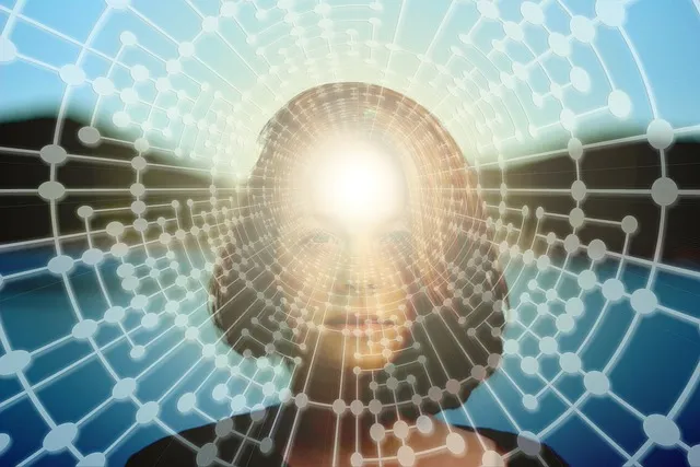 woman, face, connection, networked, network, circuit board, digital, web,