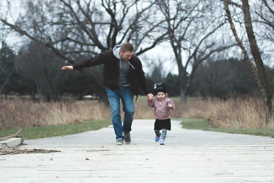 Father child walking